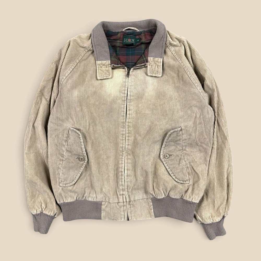 Vintage 90s J Crew Oarsman Corduroy Bomber Jacket Harrington M Light Wear